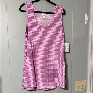 LuLaRoe Pink and White Striped Shirt